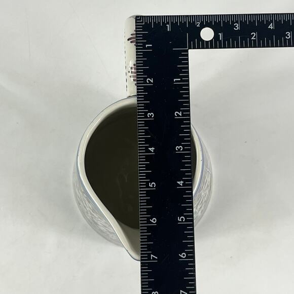 Ceramicas De Coimbra Portugal Pitcher Hand Painted Floral Deer Bird Motif 8" - Picture 9 of 13